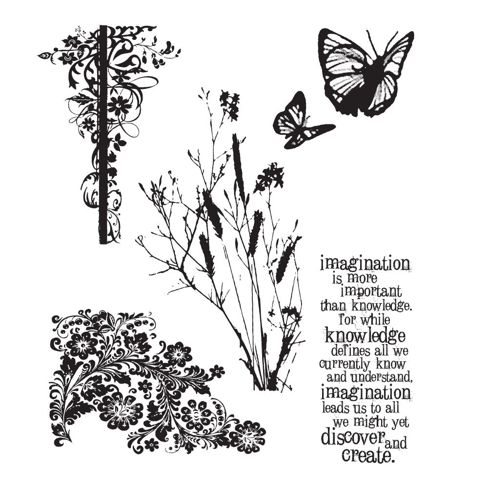 Tim Holtz Cling Rubber Stamps NATURE'S DISCOVERY CMS049