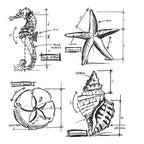 Tim Holtz Cling Rubber Stamps NAUTICAL BLUEPRINT cms194