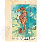 Tim Holtz Cling Rubber Stamps NAUTICAL BLUEPRINT cms194 seahorse