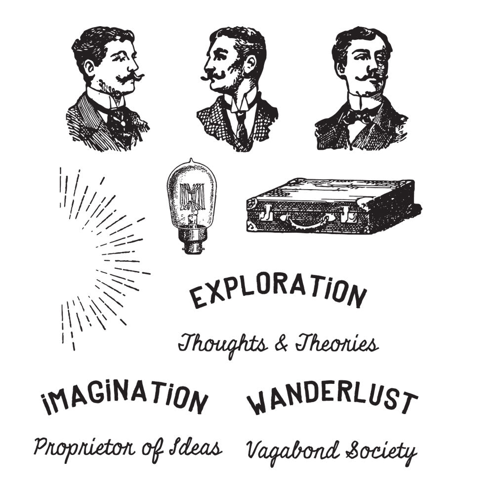 Tim Holtz Cling Rubber Stamps NOBLE GENT CMS301