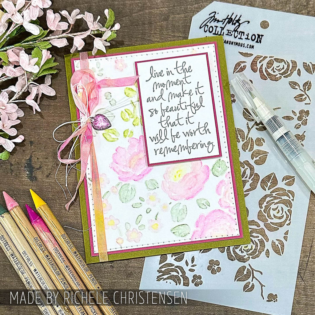 Tim Holtz Cling Rubber Stamps Nature's Moment cms001 flowers