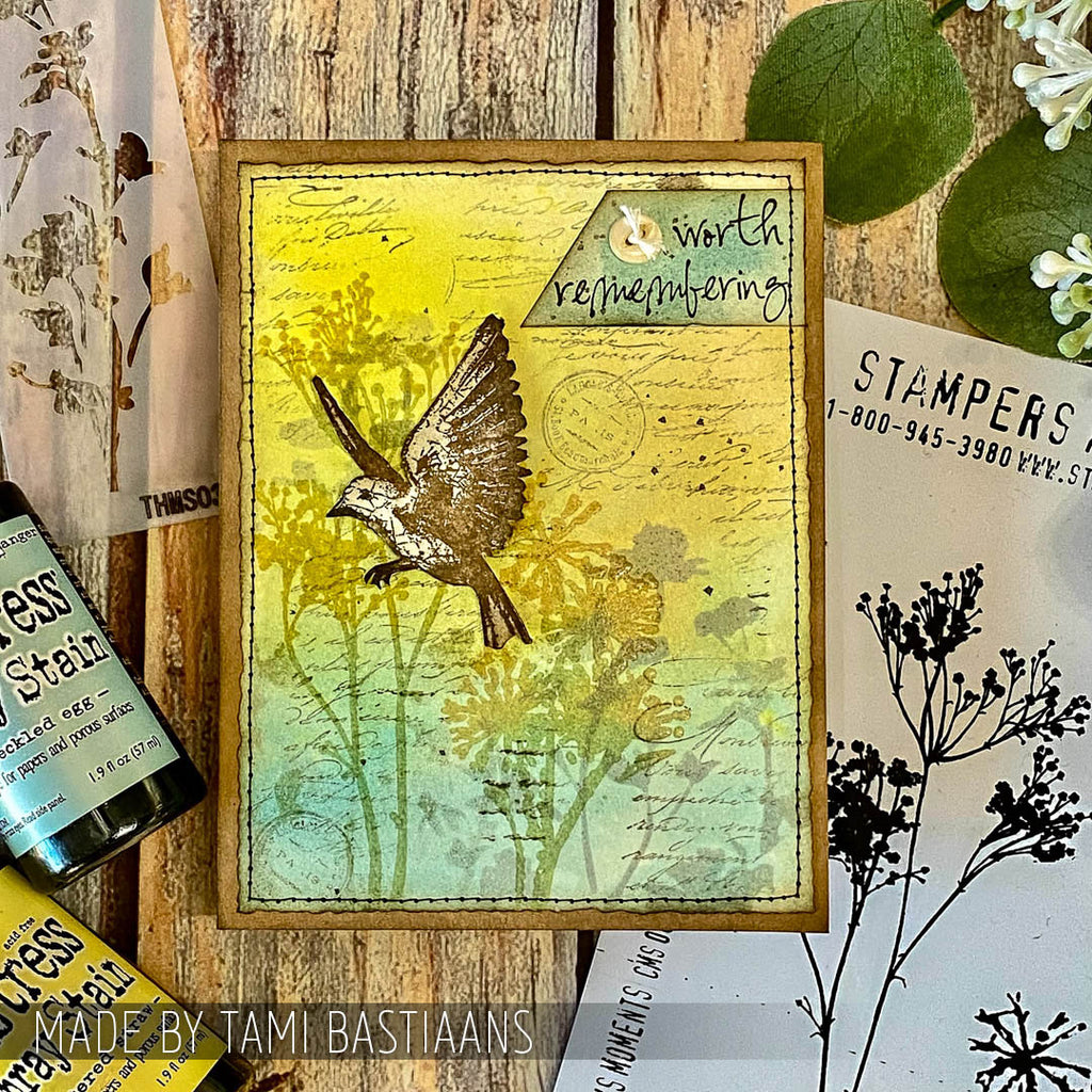 Tim Holtz Cling Rubber Stamps Nature's Moment cms001 sparrow