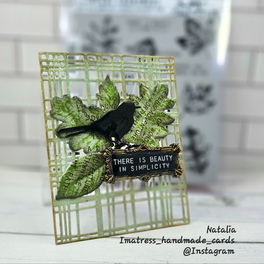 Tim Holtz Cling Rubber Stamps Nature's Wonder cms343 black bird