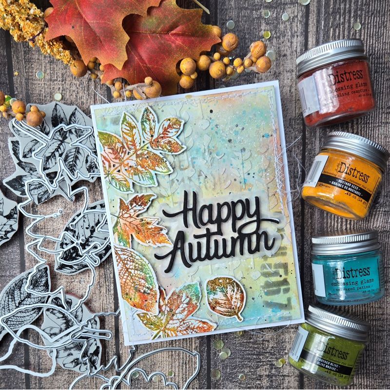 Tim Holtz Cling Rubber Stamps Nature's Wonder cms343 happy autumn
