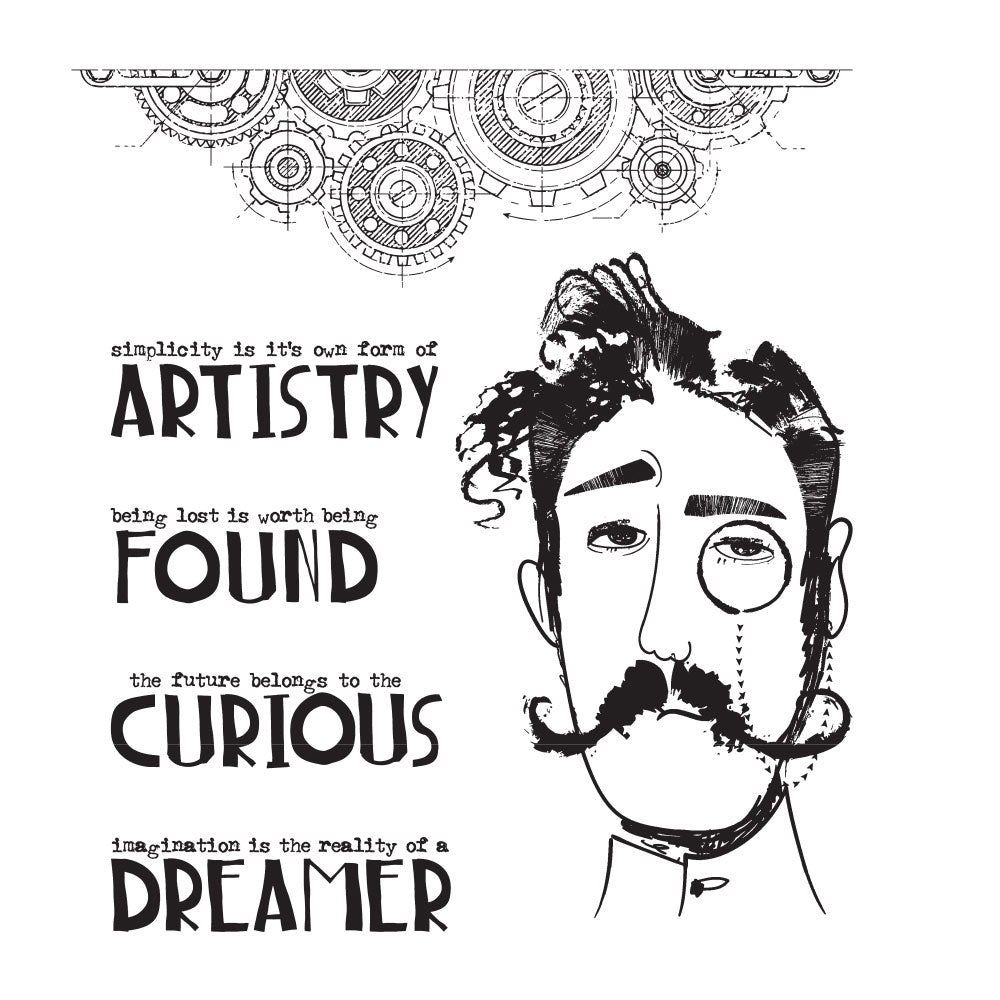 Tim Holtz Cling Rubber Stamps OBSERVATIONS CMS434