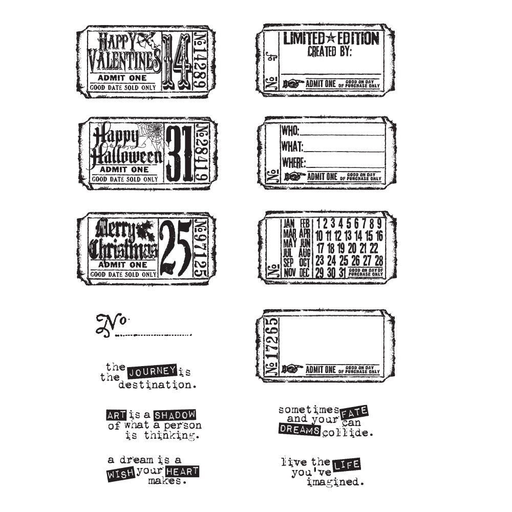 Tim Holtz Cling Rubber Stamps ODDS AND ENDS 100th Set cms100