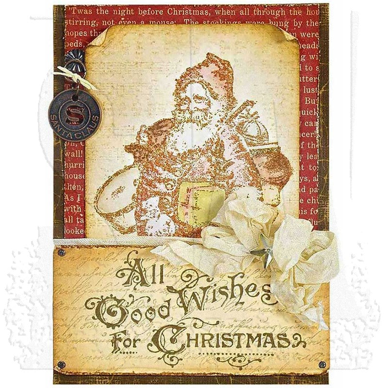 Tim Holtz Cling Rubber Stamps OLD FASHIONED CHRISTMAS cms175 santa