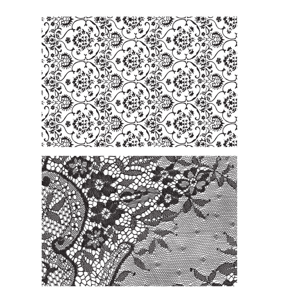 Tim Holtz Cling Rubber Stamps ORNATE AND LACE CMS348