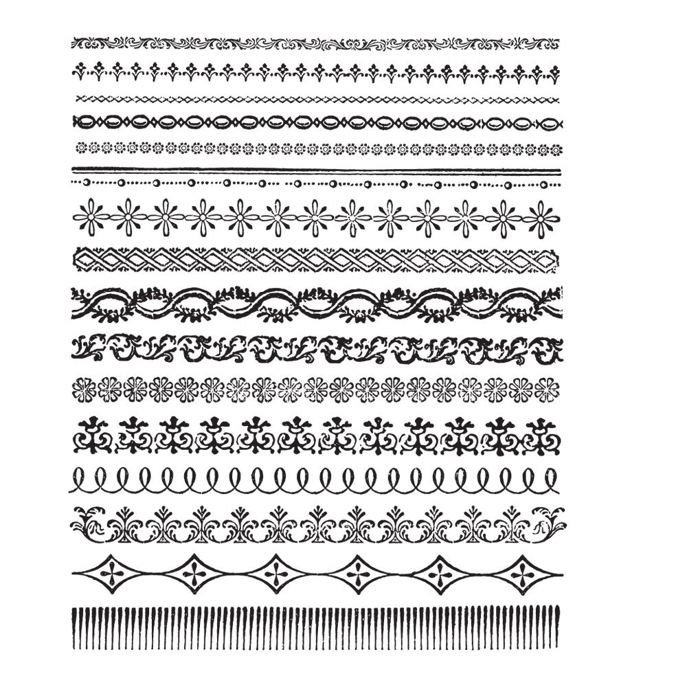 Tim Holtz Cling Rubber Stamps ORNATE TRIMS CMS326