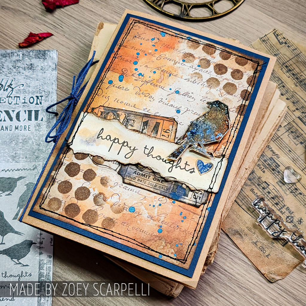 Tim Holtz Cling Rubber Stamps Odds and Ends cms100 happy thoughts