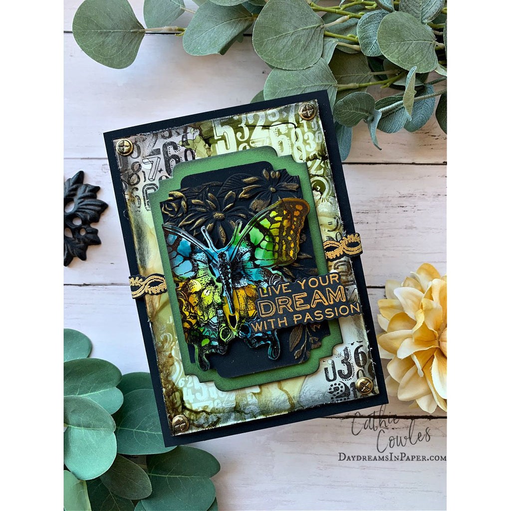 Tim Holtz Cling Rubber Stamps Ornate Trims cms326 black