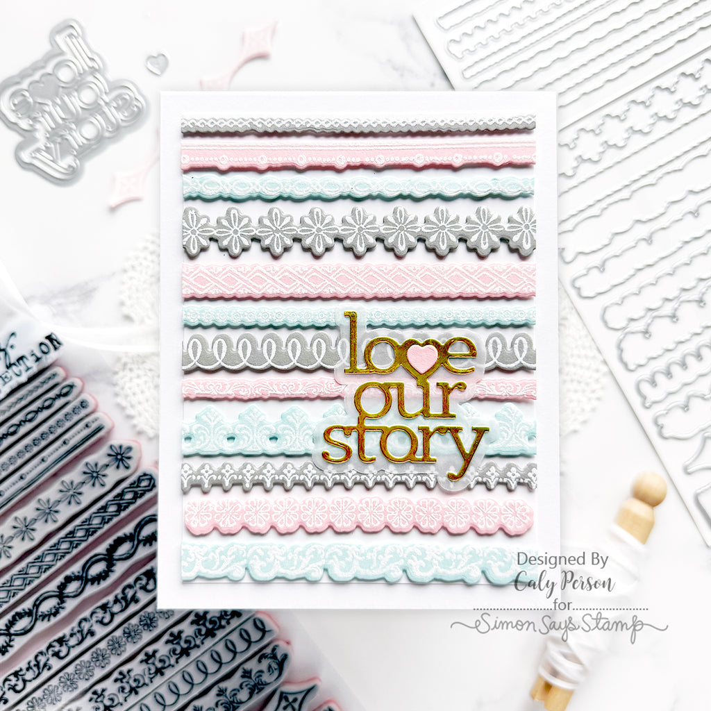 Tim Holtz Cling Rubber Stamps Ornate Trims cms326 story