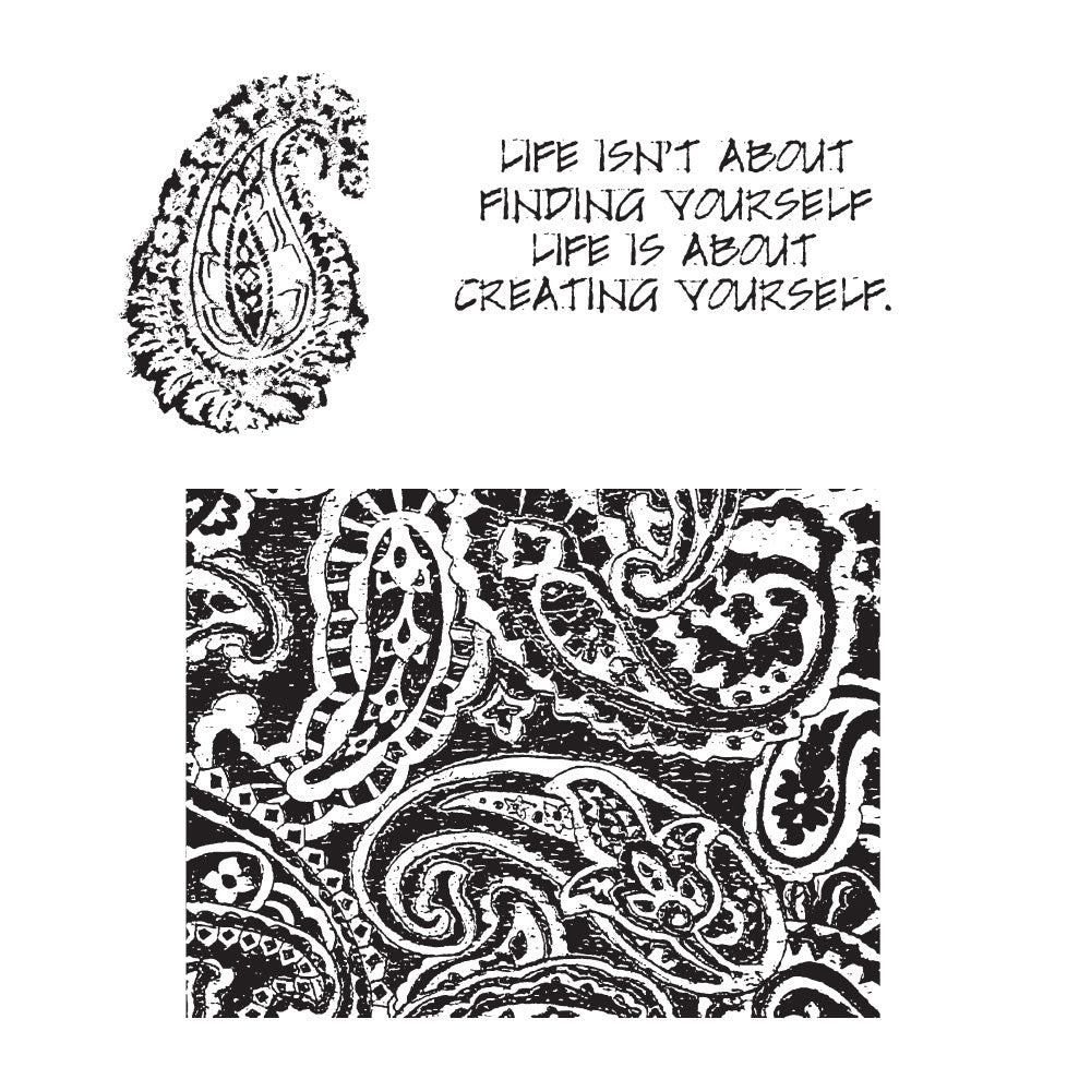 Tim Holtz Cling Rubber Stamps PAISLEY PRINTS CMS011