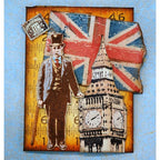 Tim Holtz Cling Rubber Stamps PARIS TO LONDON cms160 flag