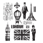 Tim Holtz Cling Rubber Stamps PARIS TO LONDON cms160
