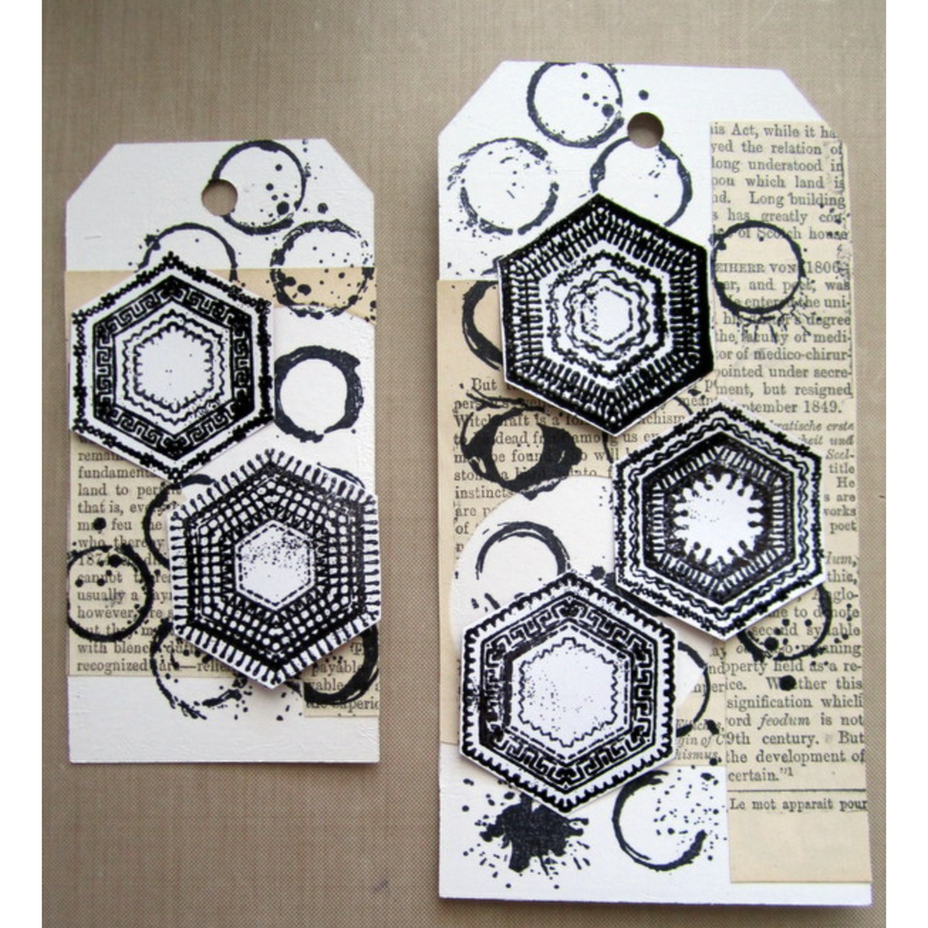 Tim Holtz Cling Rubber Stamps PATCHWORK CMS256 tag