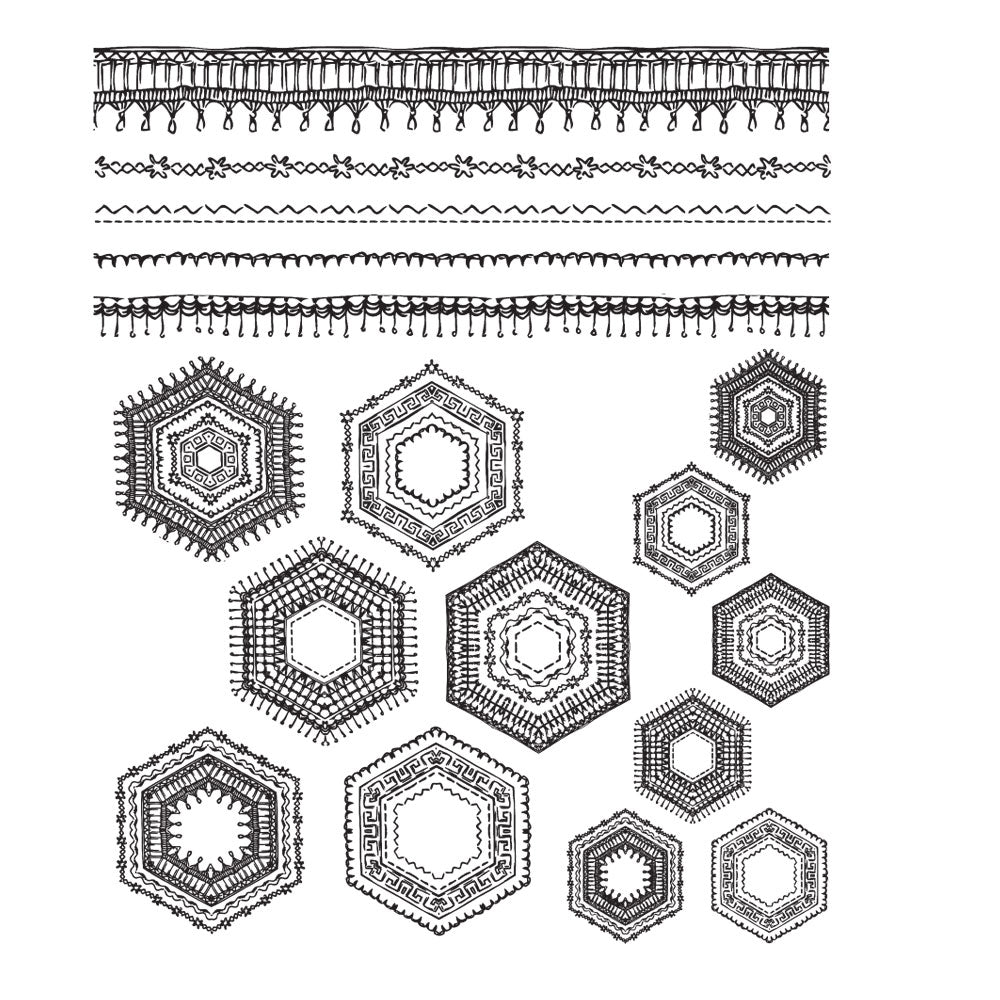Tim Holtz Cling Rubber Stamps PATCHWORK PIECES CMS270
