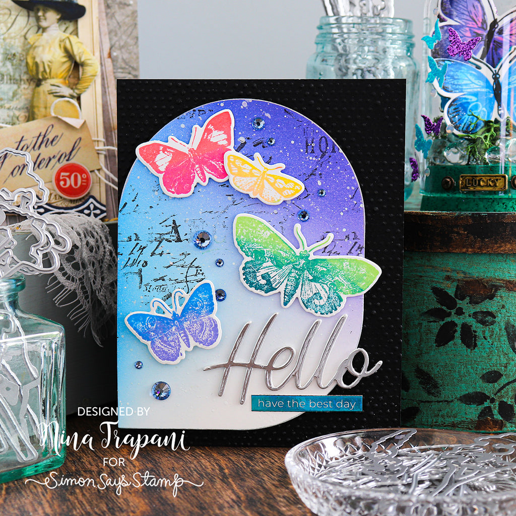 Tim Holtz Cling Rubber Stamps Papillon cms106 NMT