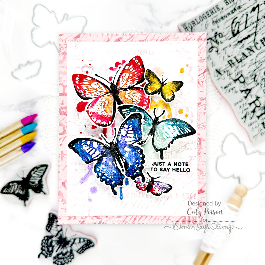 Tim Holtz Cling Rubber Stamps Papillon cms106 flutter