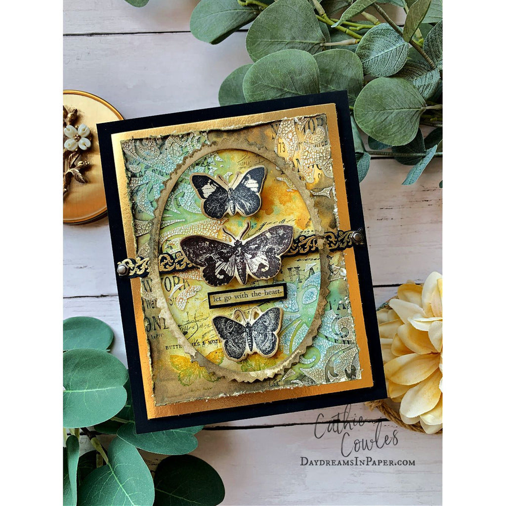 Tim Holtz Cling Rubber Stamps Papillon cms106 oval