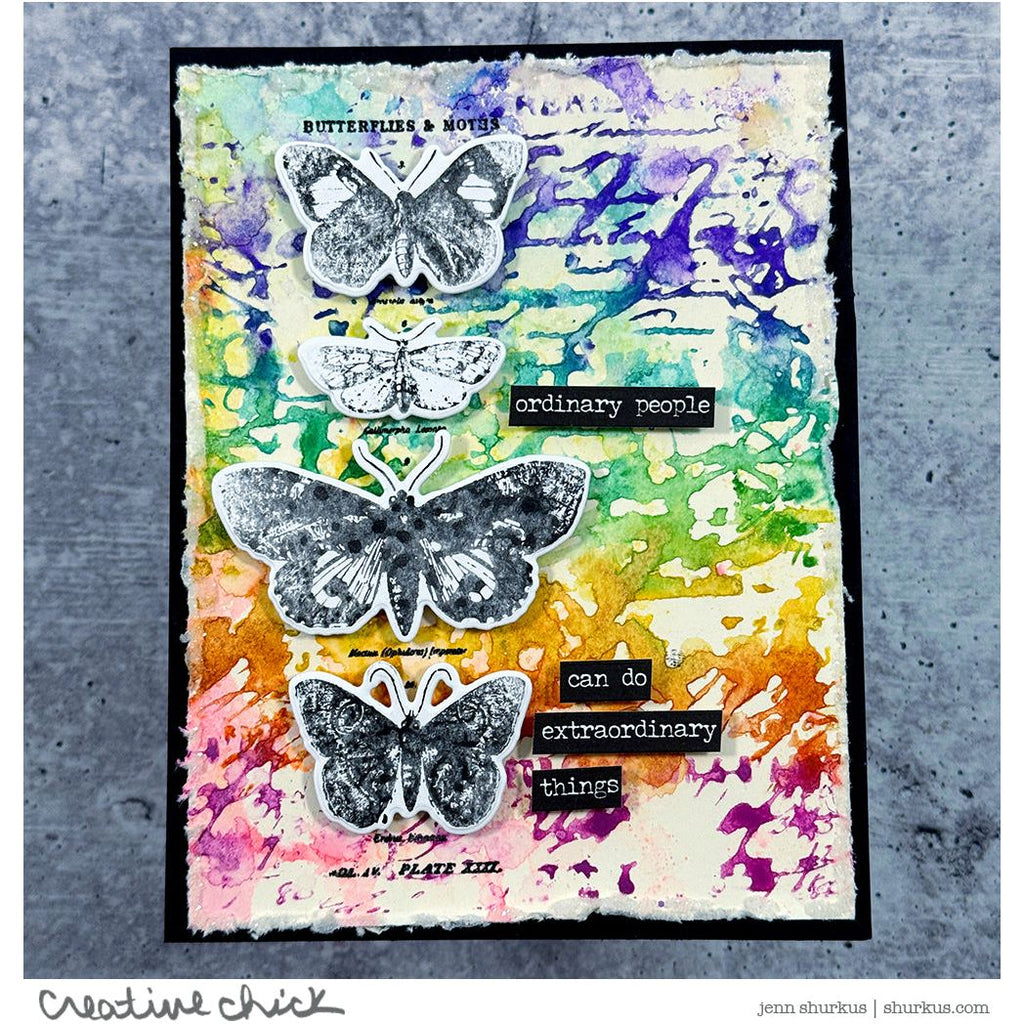 Tim Holtz Cling Rubber Stamps Papillon cms106 rainbow