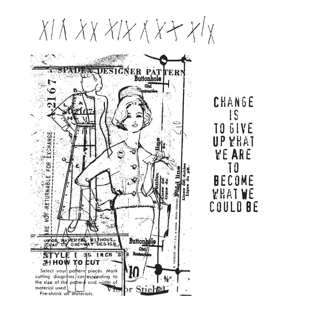Tim Holtz Cling Rubber Stamps Pattern Pieces cms012