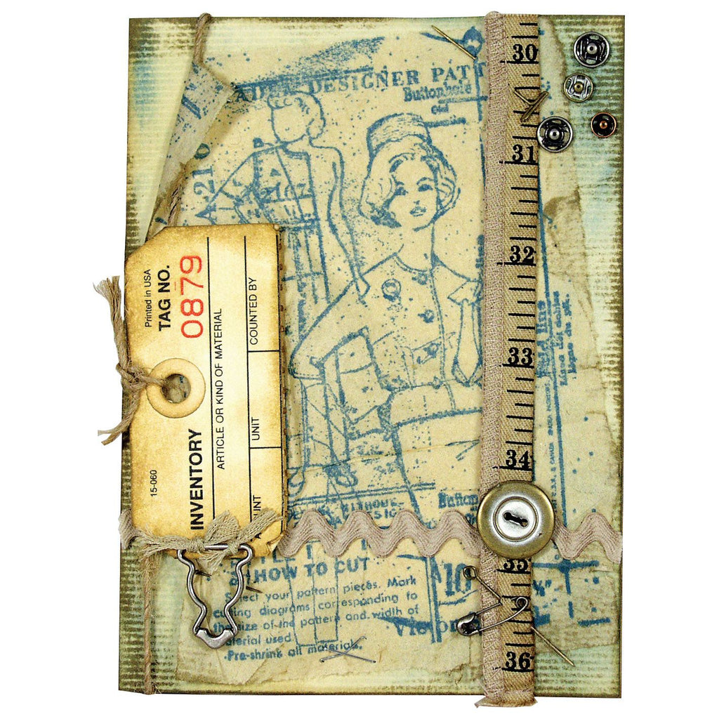 Tim Holtz Cling Rubber Stamps Pattern Pieces cms012 tape measure