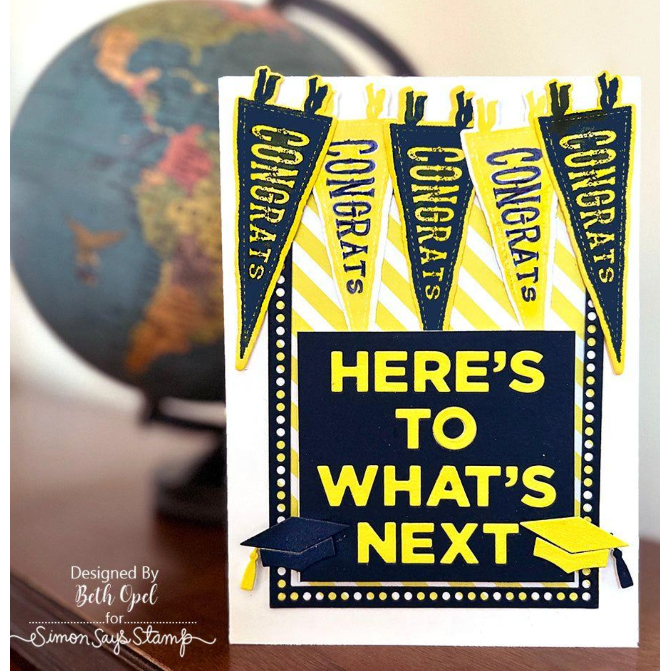 Tim Holtz Cling Rubber Stamps Pennants cms330 graduation