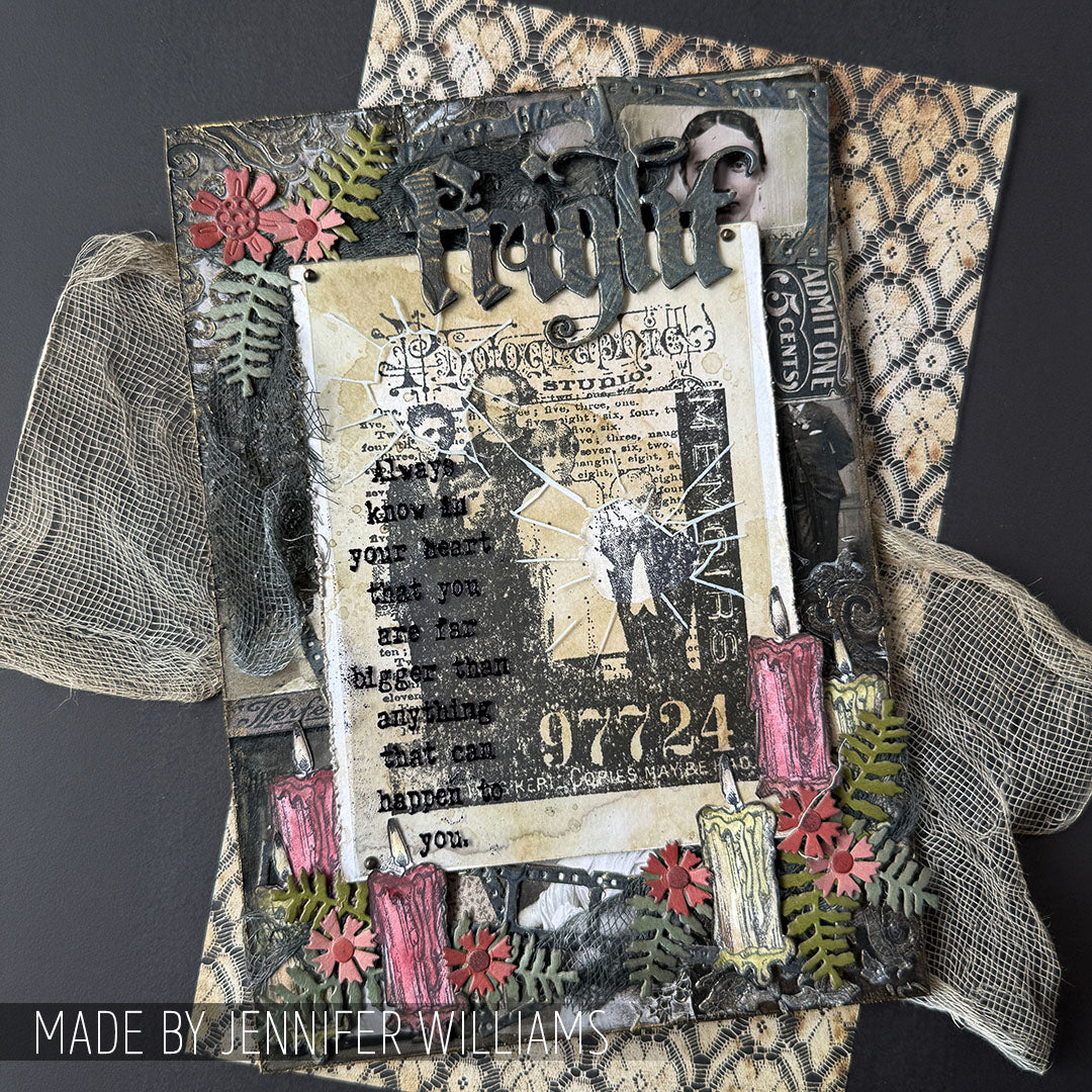 Tim Holtz Cling Rubber Stamps Photo Studio cms013 candle fright card jennifer williams