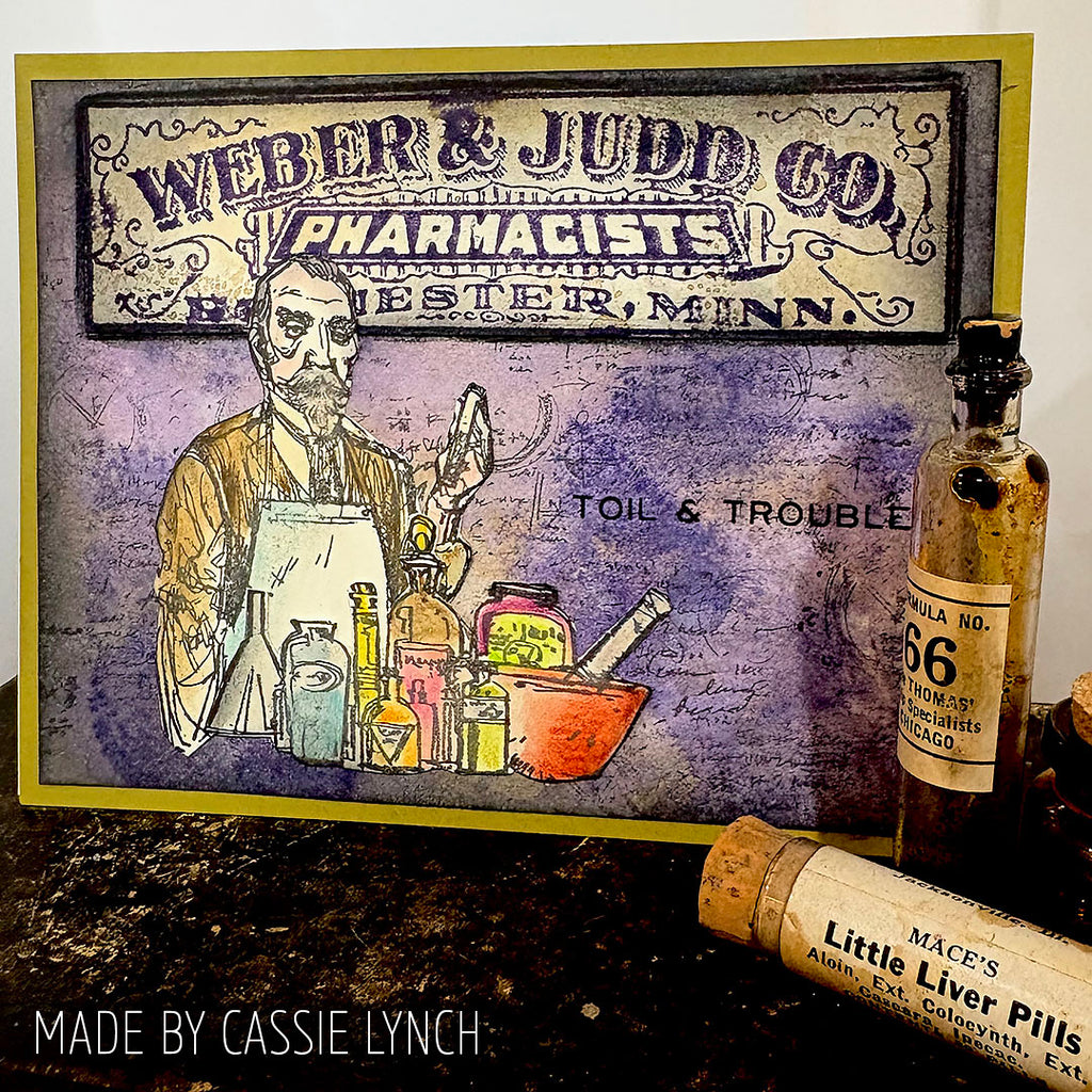 Tim Holtz Cling Rubber Stamps Poisonous CMS171 scary man hallowen card cassie lynch
