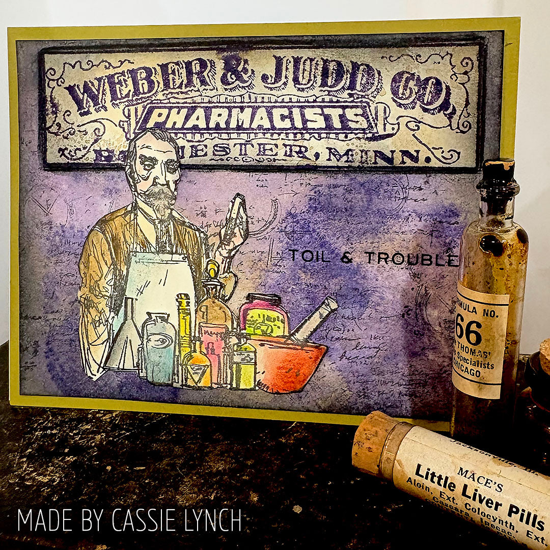 Tim Holtz Cling Rubber Stamps Poisonous CMS171 scary man hallowen card cassie lynch