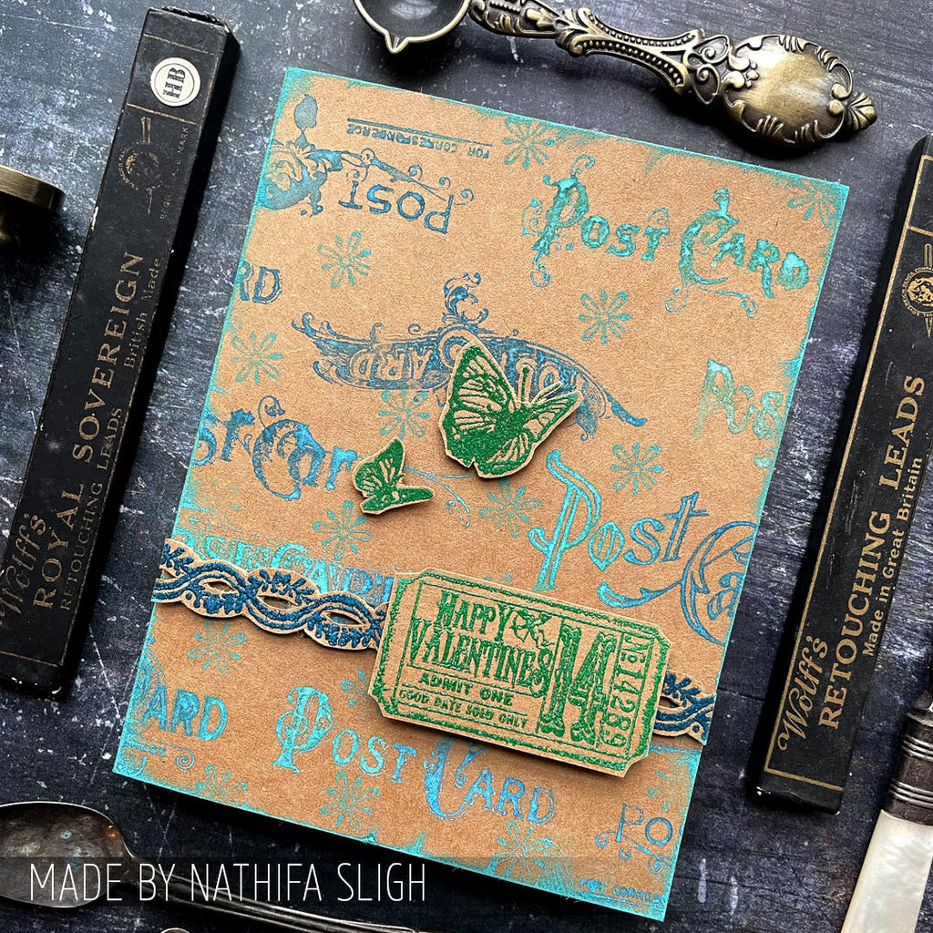 Tim Holtz Cling Rubber Stamps Postcards cms099 butterflies