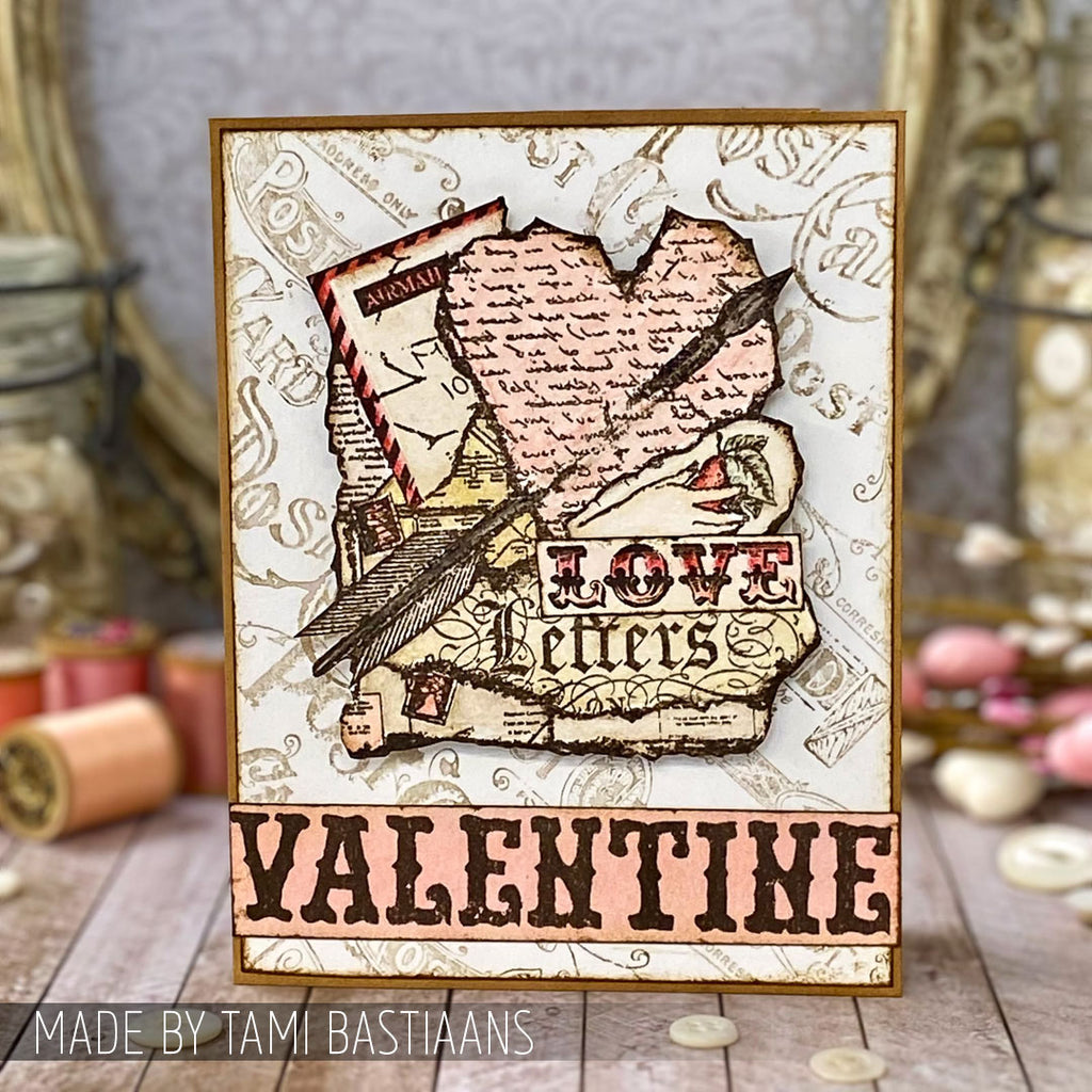 Tim Holtz Cling Rubber Stamps Postcards cms099 valentine