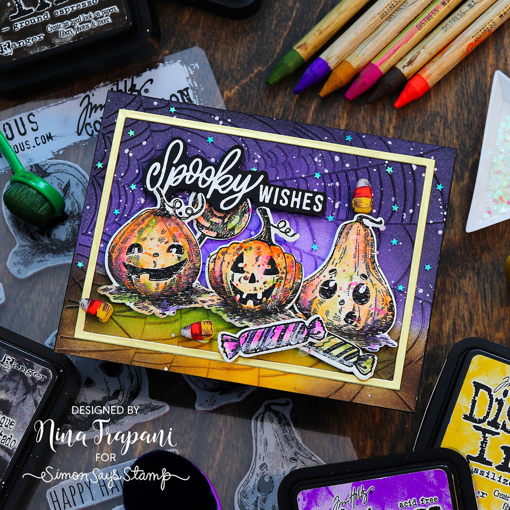 Tim Holtz Cling Rubber Stamps Pumpkinhead cms309 colorful