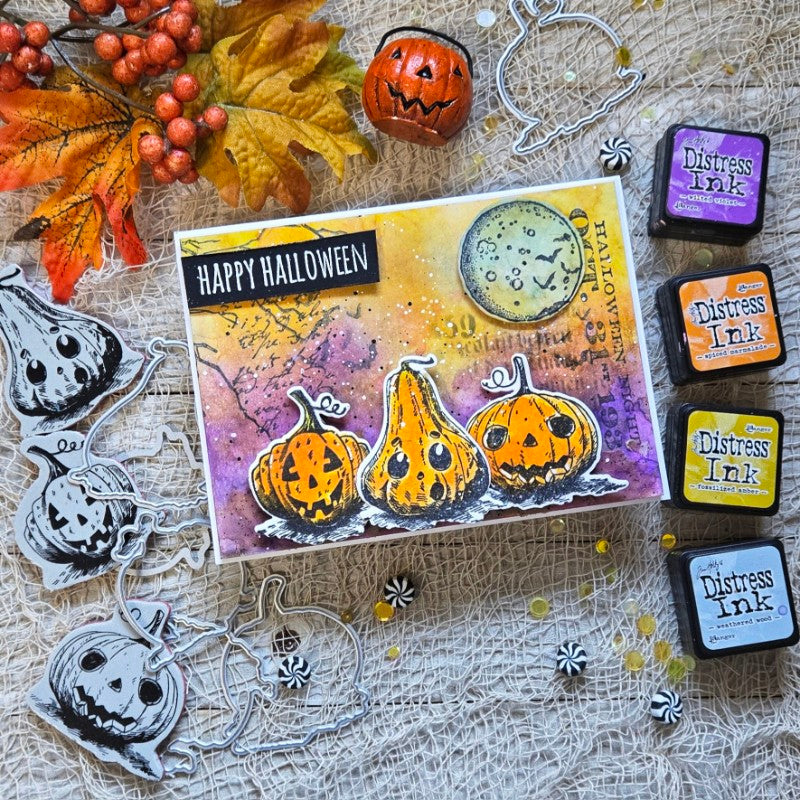 Tim Holtz Cling Rubber Stamps Pumpkinhead cms309 moon