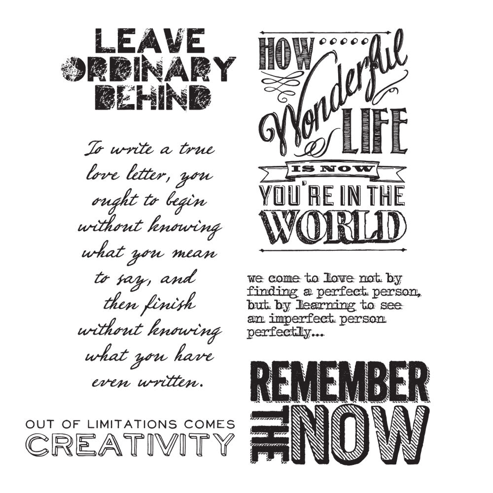 Tim Holtz Cling Rubber Stamps RANDOM QUOTES cms182