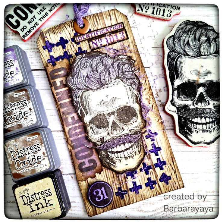 Tim Holtz Cling Rubber Stamps REST IN PEACE CMS435 cute tag | color-code:ALT01