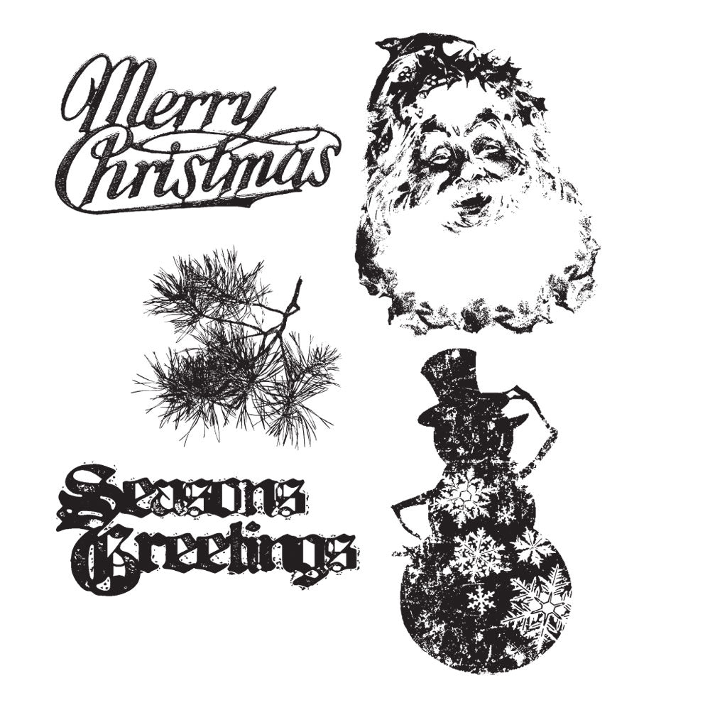 Tim Holtz Cling Rubber Stamps RETRO HOLIDAY cms067