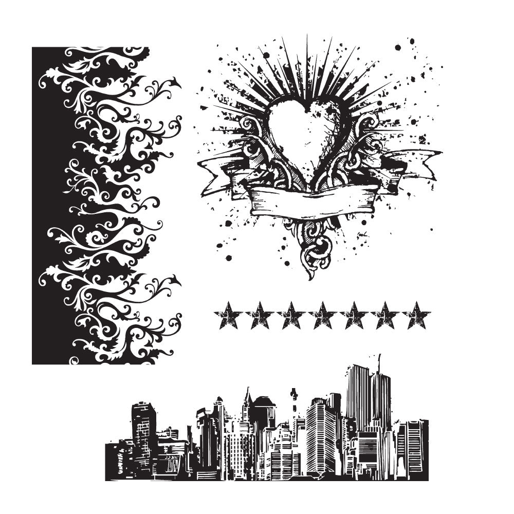 Tim Holtz Cling Rubber Stamps ROCK STAR CMS073