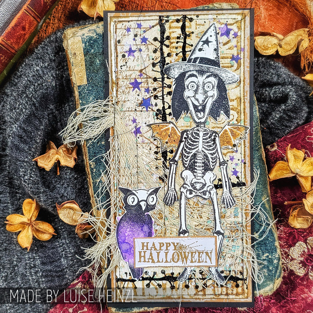 Tim Holtz Cling Rubber Stamps Retro Halloween cms092 owl