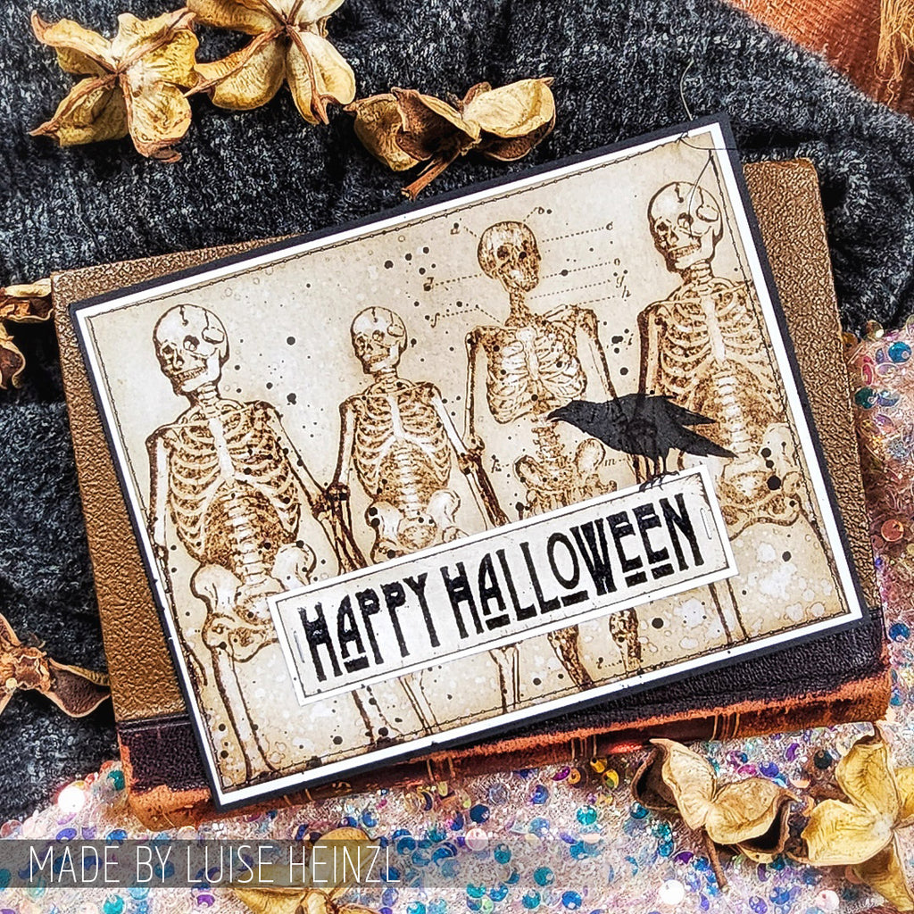 Tim Holtz Cling Rubber Stamps Retro Halloween cms092 sepia