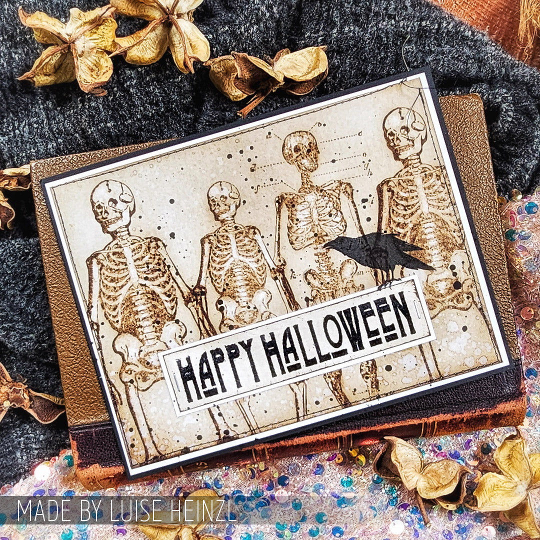 Tim Holtz Cling Rubber Stamps Retro Halloween cms092 sepia