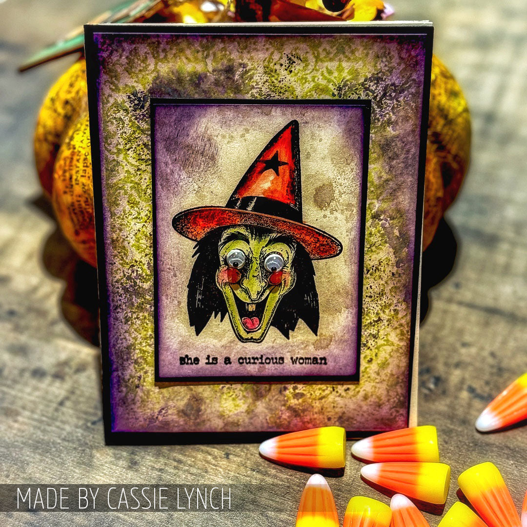 Tim Holtz Cling Rubber Stamps Retro Halloween cms092 witch