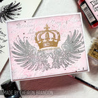 Tim Holtz Cling Rubber Stamps Royal Script CMS016 gold crown
