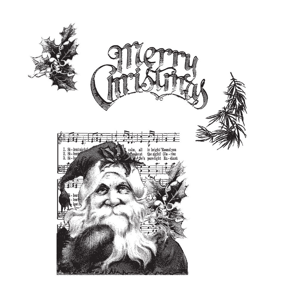 Tim Holtz Cling Rubber Stamps SANTA'S WISH Christmas CMS032