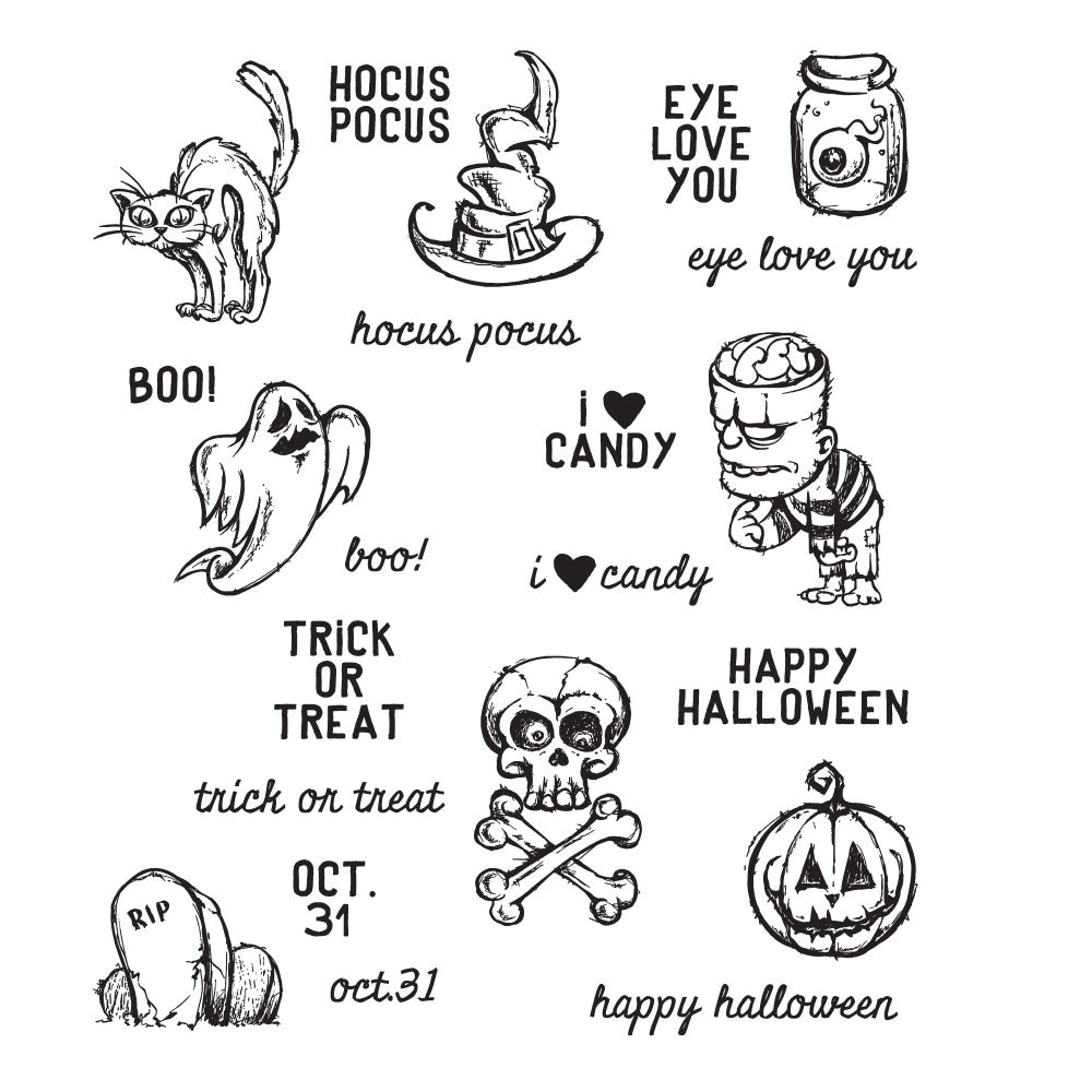 Tim Holtz Cling Rubber Stamps SCARED SILLY CMS311