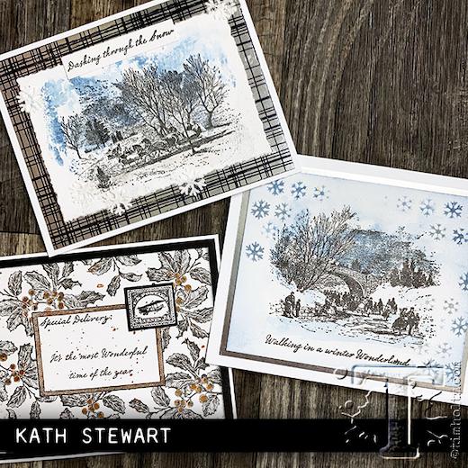 Tim Holtz Cling Rubber Stamps SCENIC HOLIDAY CMS391 dashing through the snow