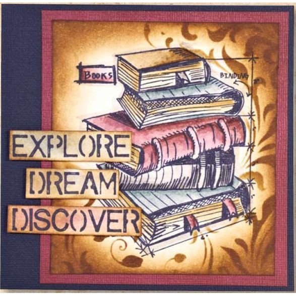 Tim Holtz Cling Rubber Stamps SCHOOLHOUSE BLUEPRINT CMS230 books