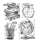 Tim Holtz Cling Rubber Stamps SCHOOLHOUSE BLUEPRINT CMS230