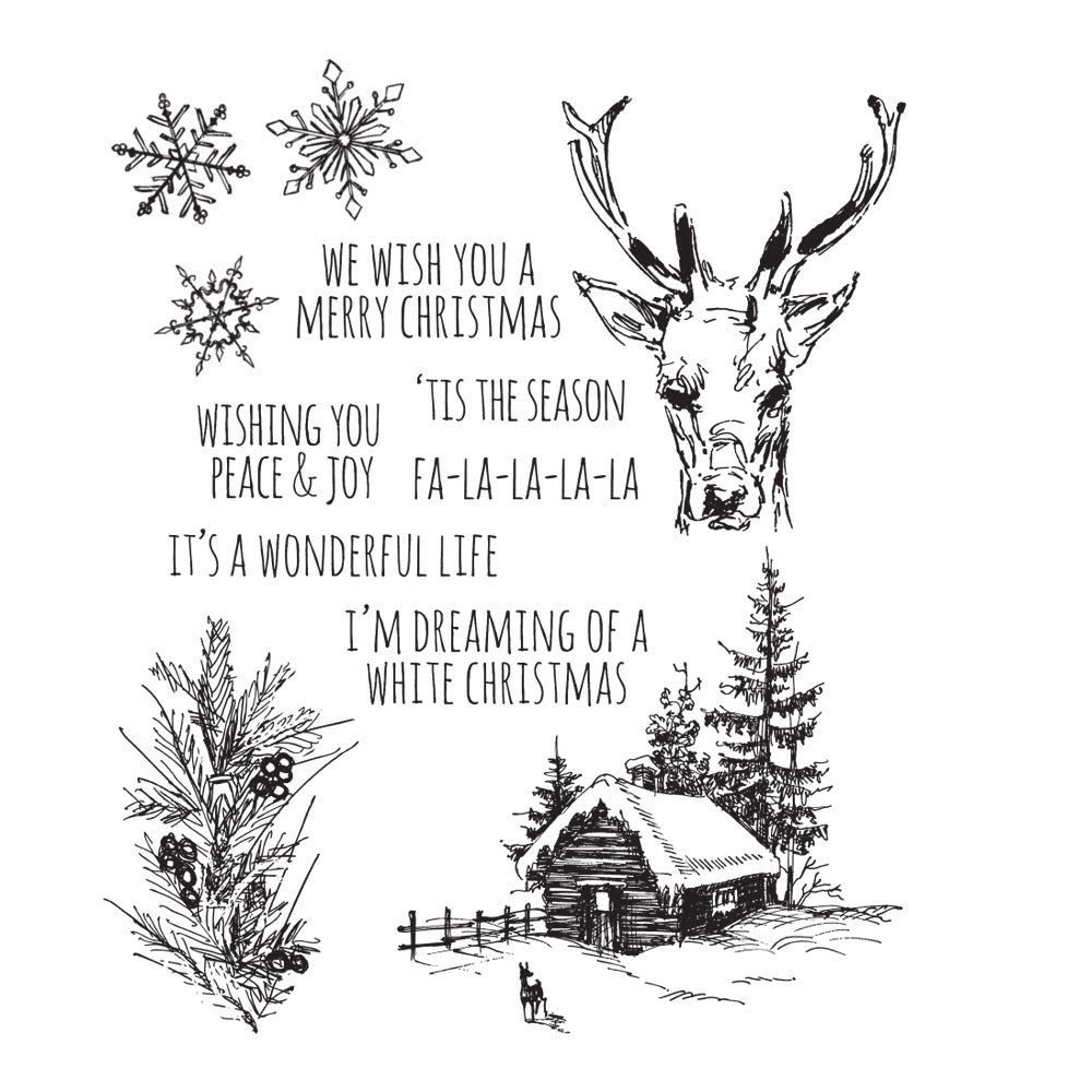 Tim Holtz Cling Rubber Stamps SCRIBBLE WOODLAND CMS282